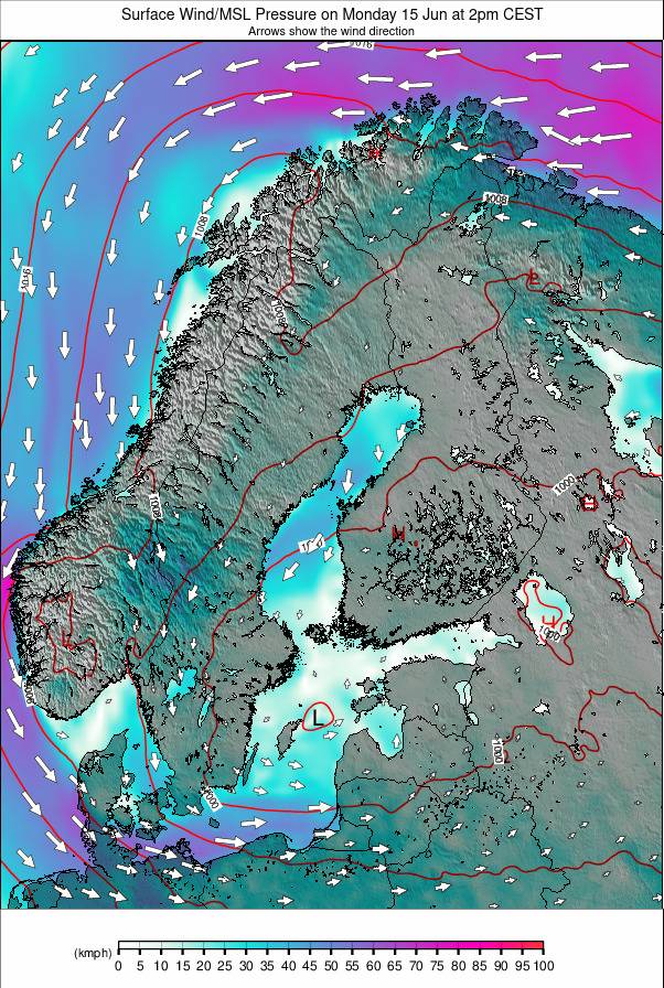 Scandinavia weather map - click to go back to main thumbnail page