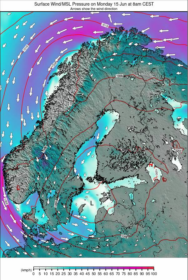 Scandinavia weather map - click to go back to main thumbnail page