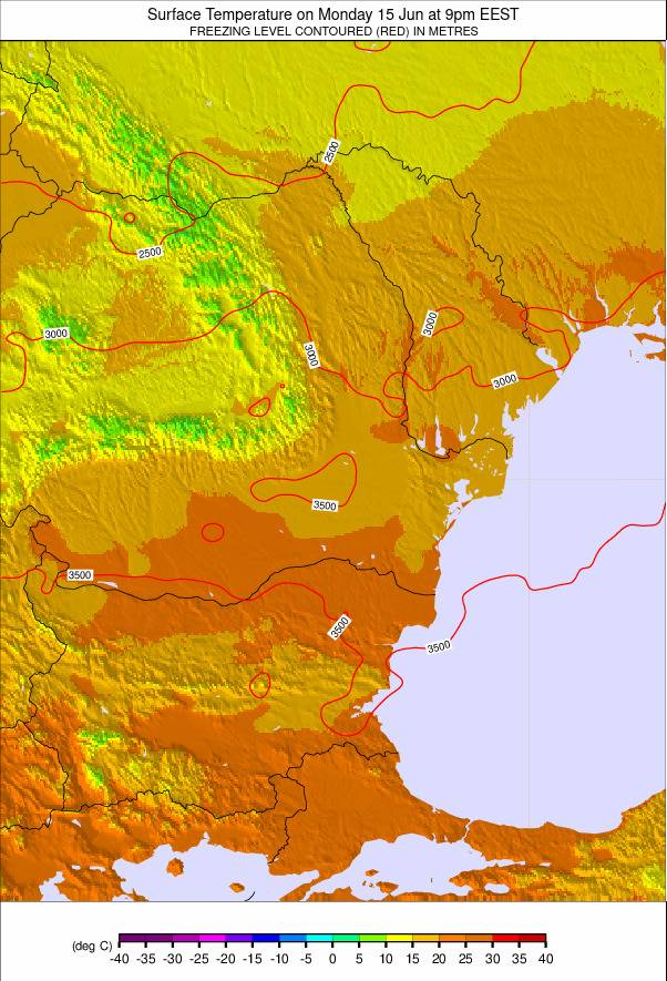 Bulgaria / Romania weather map - click to go back to main thumbnail page