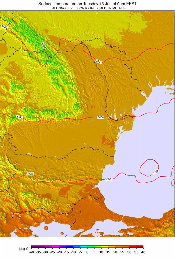 Bulgaria / Romania weather map - click to go back to main thumbnail page
