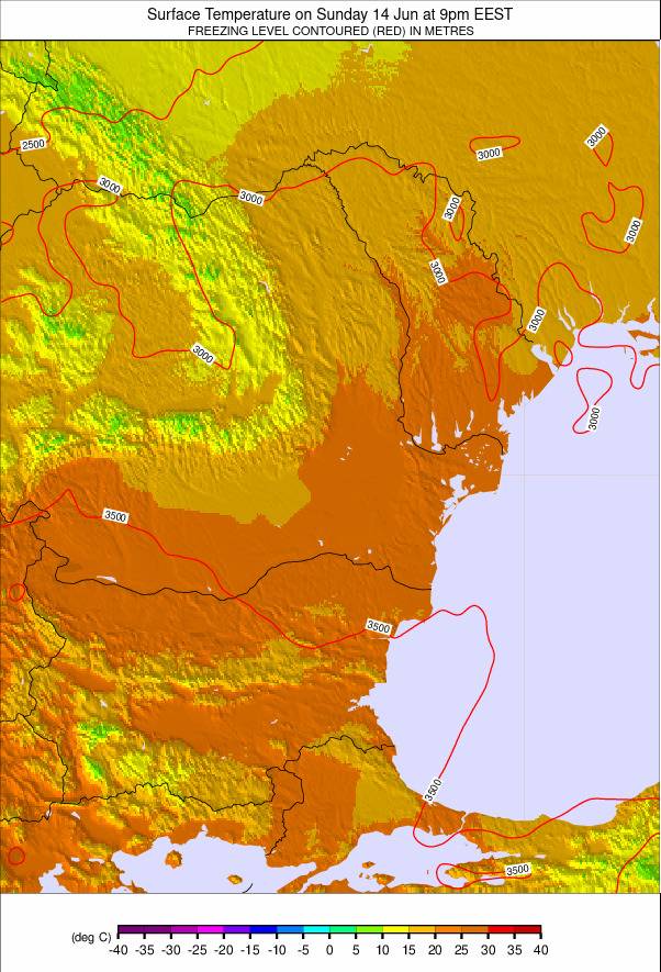Bulgaria / Romania weather map - click to go back to main thumbnail page