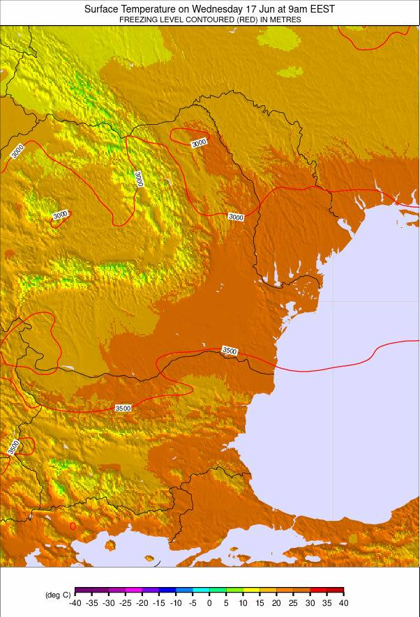 Bulgaria / Romania weather map - click to go back to main thumbnail page