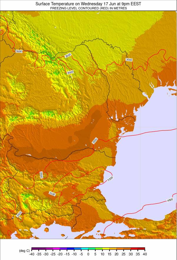 Bulgaria / Romania weather map - click to go back to main thumbnail page