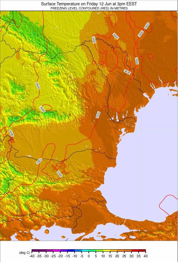 Bulgaria / Romania weather map - click to go back to main thumbnail page