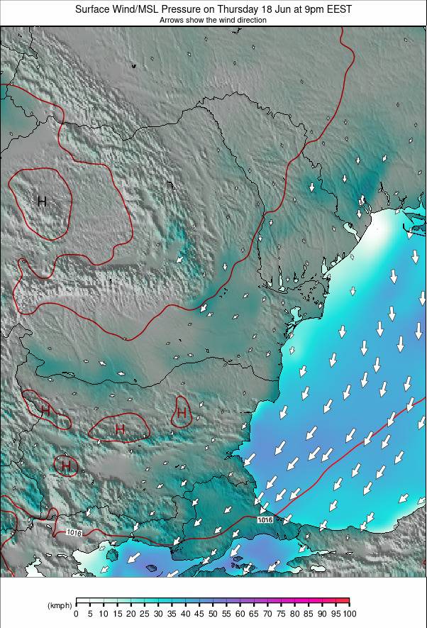 Bulgaria / Romania weather map - click to go back to main thumbnail page