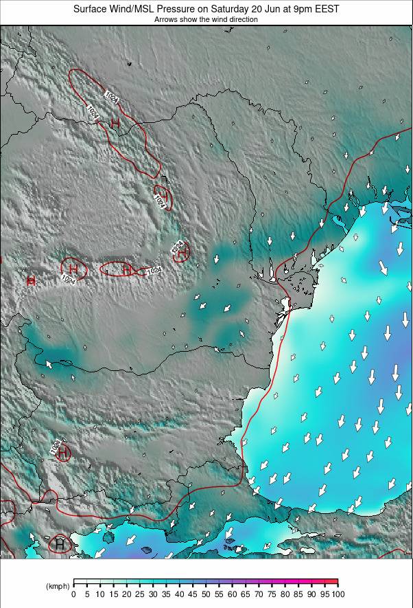 Bulgaria / Romania weather map - click to go back to main thumbnail page