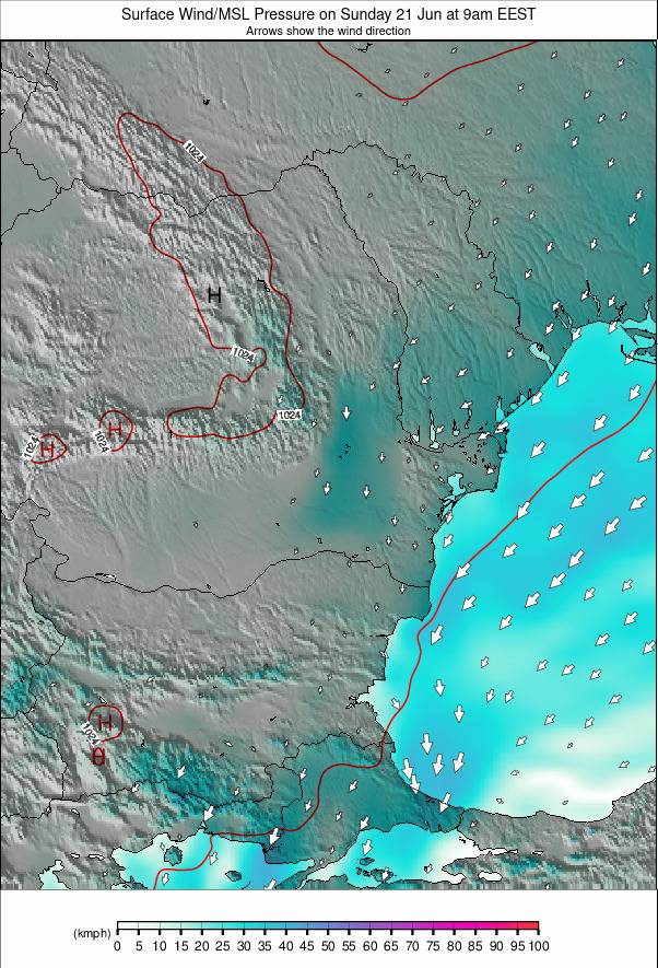 Bulgaria / Romania weather map - click to go back to main thumbnail page
