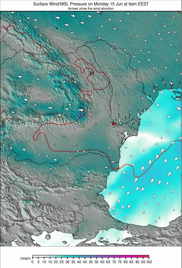 Bulgaria / Romania weather map - click to go back to main thumbnail page
