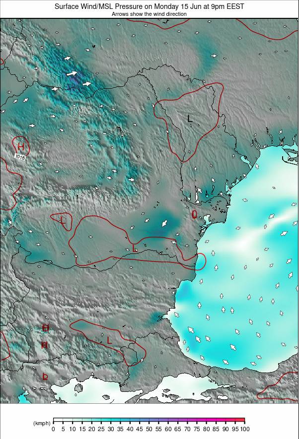 Bulgaria / Romania weather map - click to go back to main thumbnail page