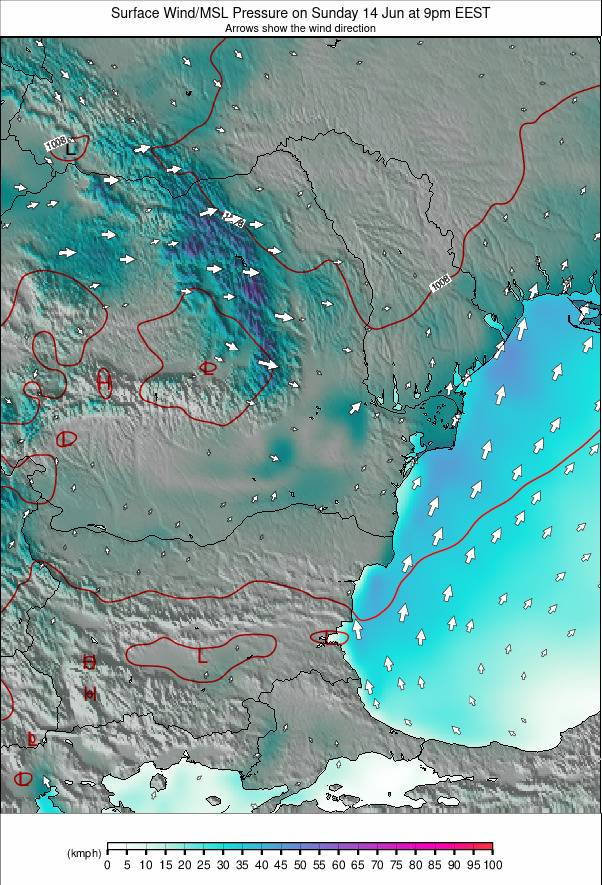Bulgaria / Romania weather map - click to go back to main thumbnail page