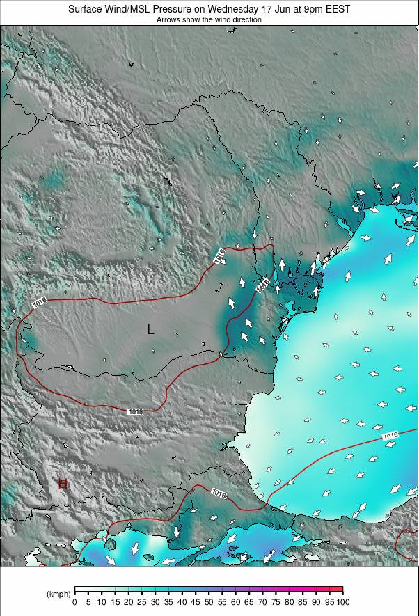 Bulgaria / Romania weather map - click to go back to main thumbnail page