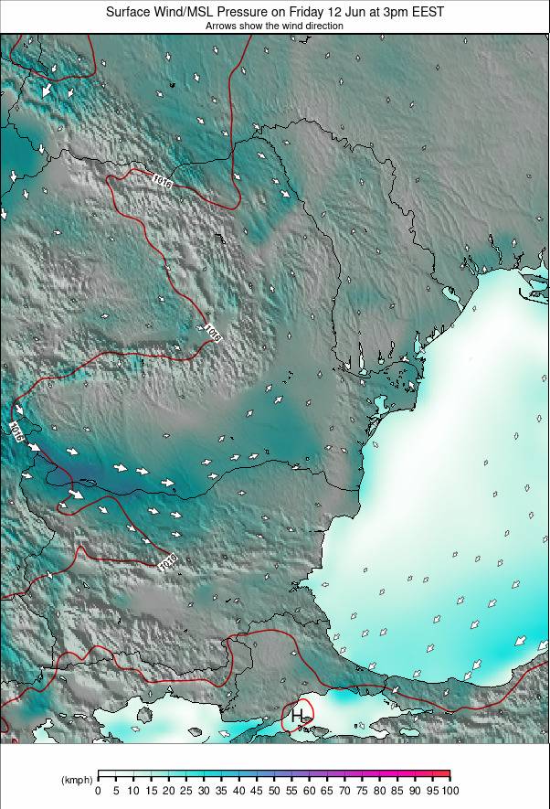 Bulgaria / Romania weather map - click to go back to main thumbnail page