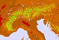 EUROPEAN ALPS temperature forecast for this period