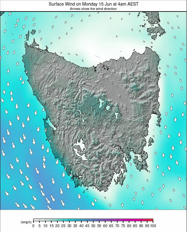 Tasmania weather map - click to go back to main thumbnail page