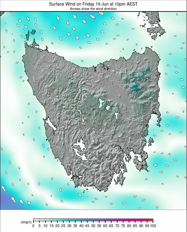 Tasmania weather map - click to go back to main thumbnail page