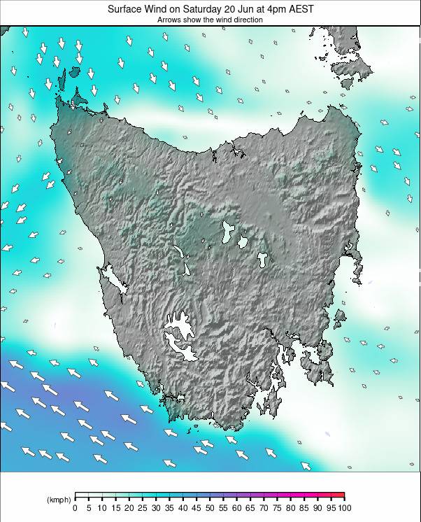 Tasmania weather map - click to go back to main thumbnail page