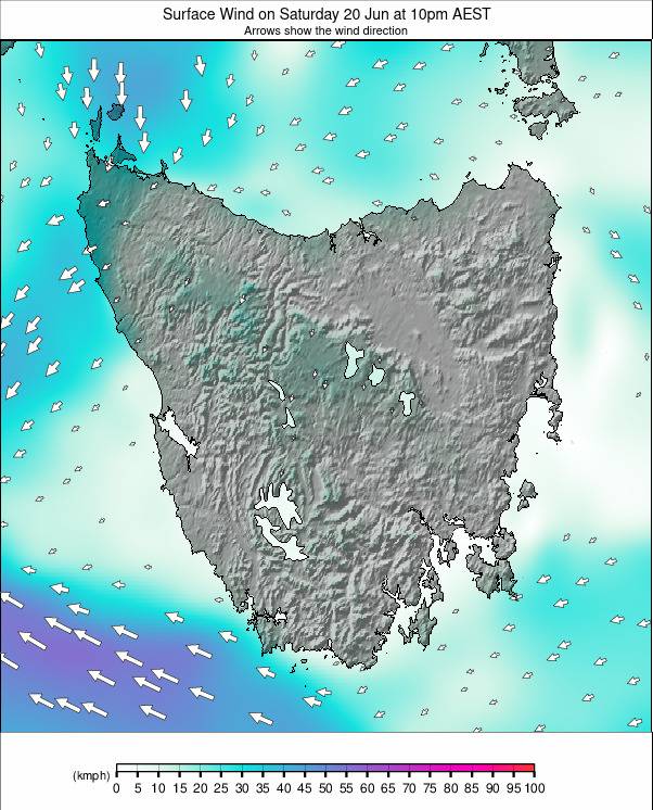 Tasmania weather map - click to go back to main thumbnail page