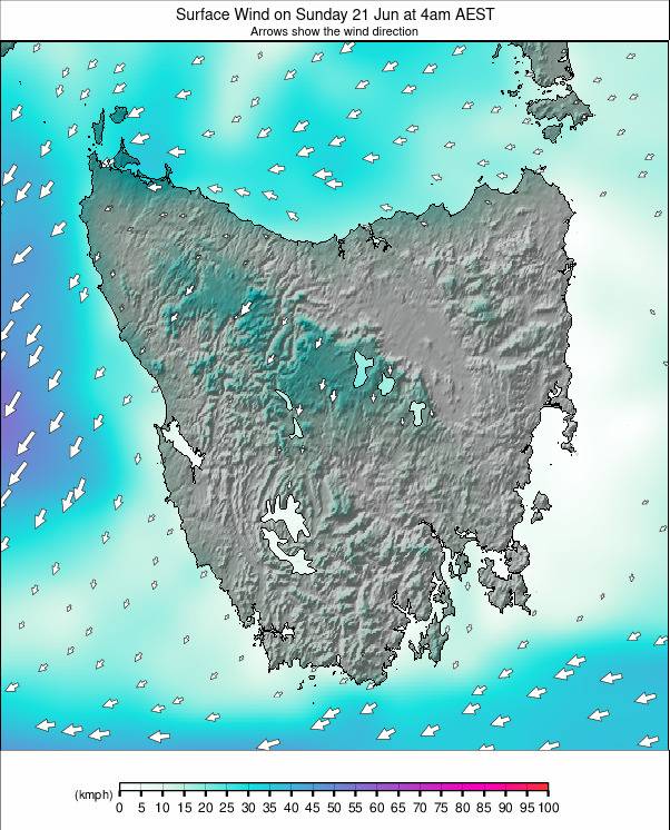 Tasmania weather map - click to go back to main thumbnail page