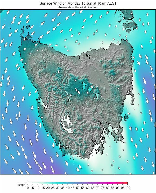 Tasmania weather map - click to go back to main thumbnail page