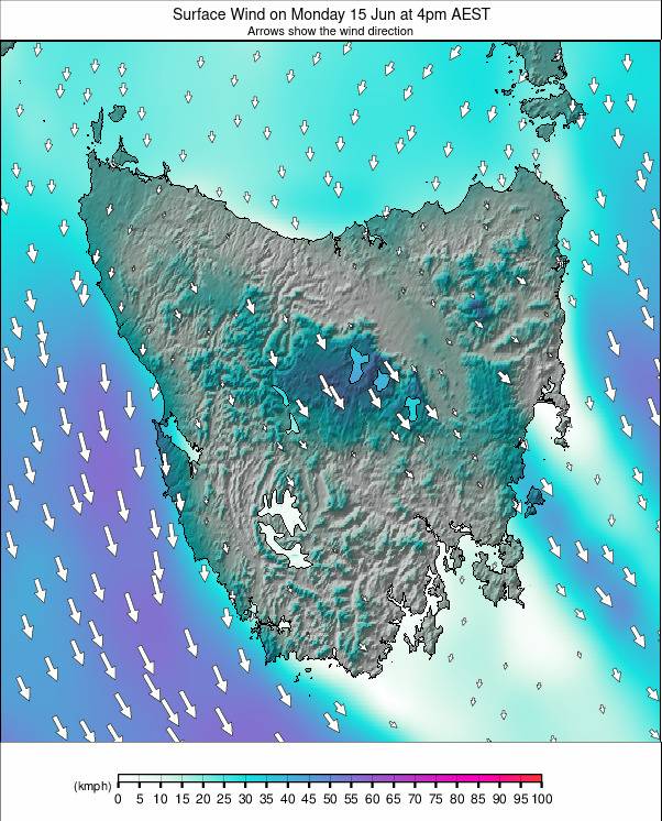 Tasmania weather map - click to go back to main thumbnail page