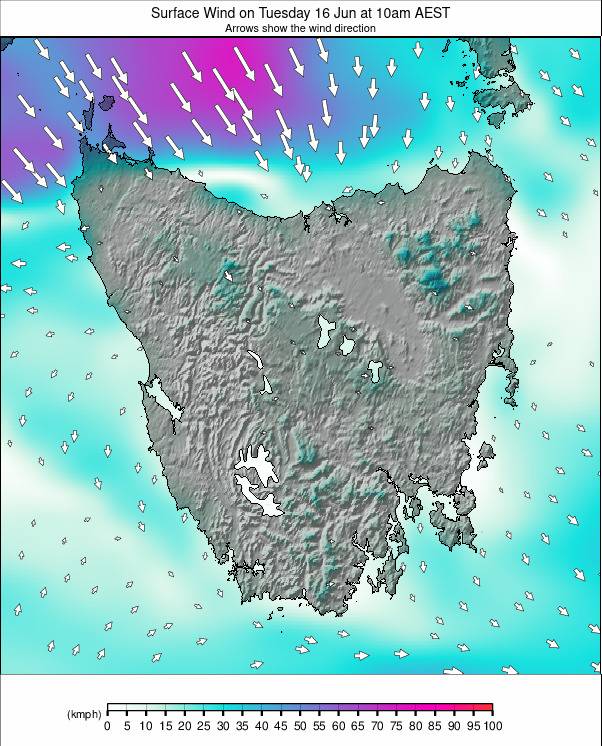 Tasmania weather map - click to go back to main thumbnail page