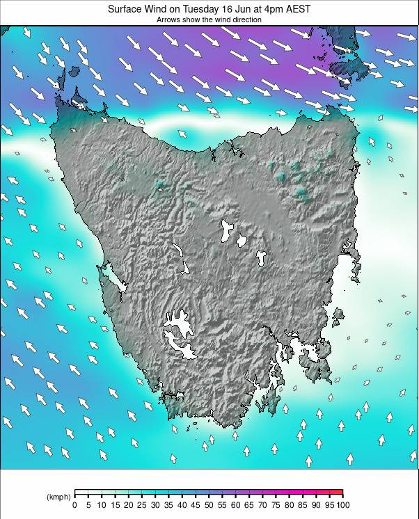 Tasmania weather map - click to go back to main thumbnail page