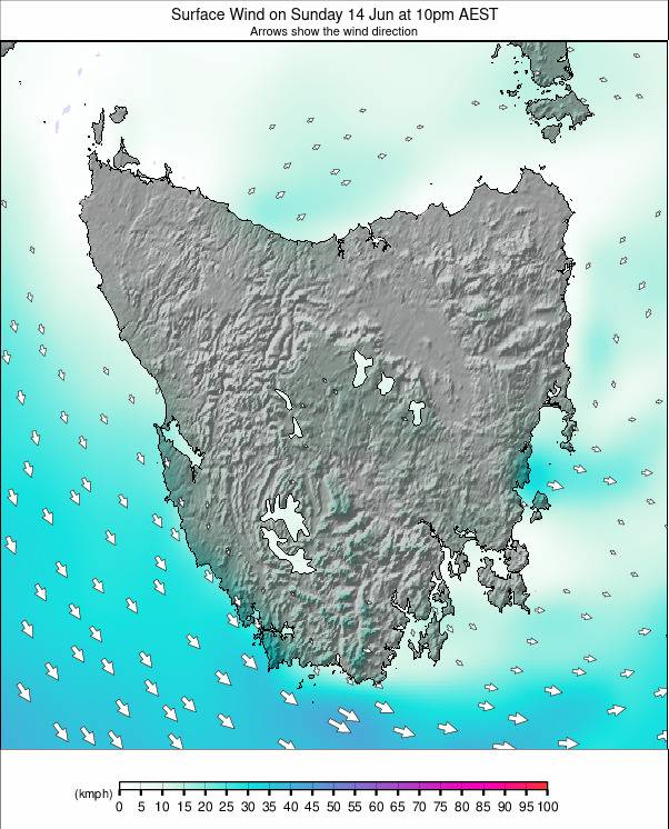 Tasmania weather map - click to go back to main thumbnail page