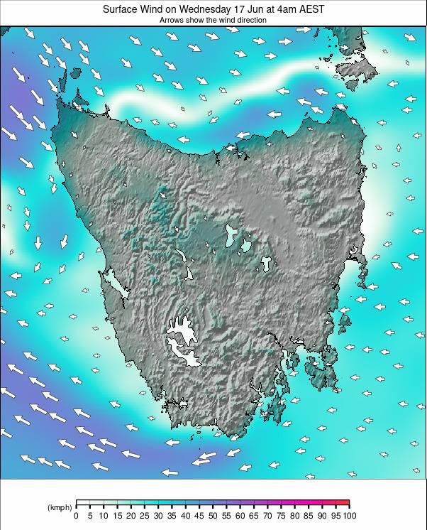 Tasmania weather map - click to go back to main thumbnail page