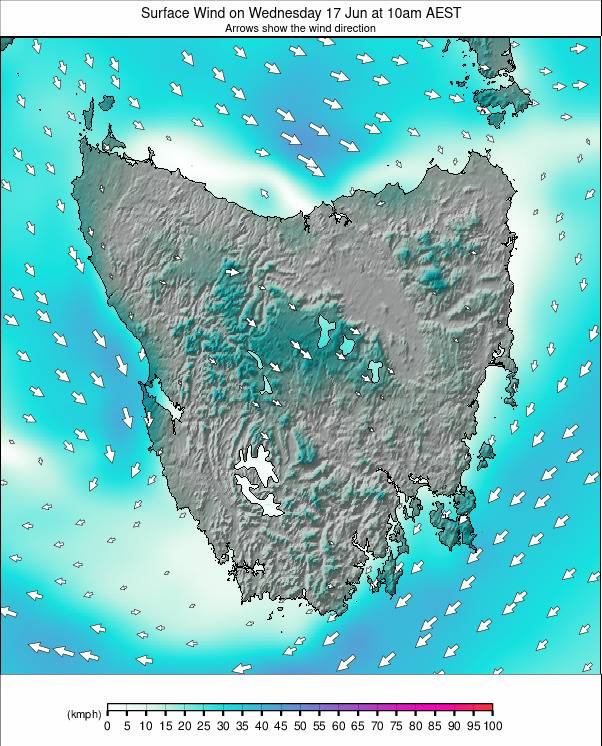 Tasmania weather map - click to go back to main thumbnail page