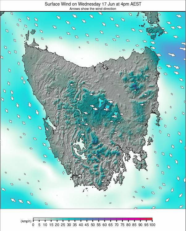 Tasmania weather map - click to go back to main thumbnail page