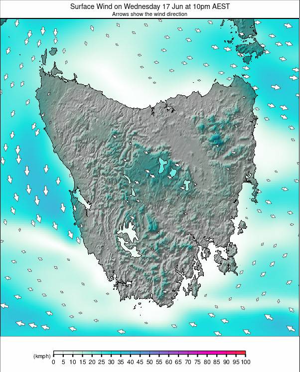 Tasmania weather map - click to go back to main thumbnail page