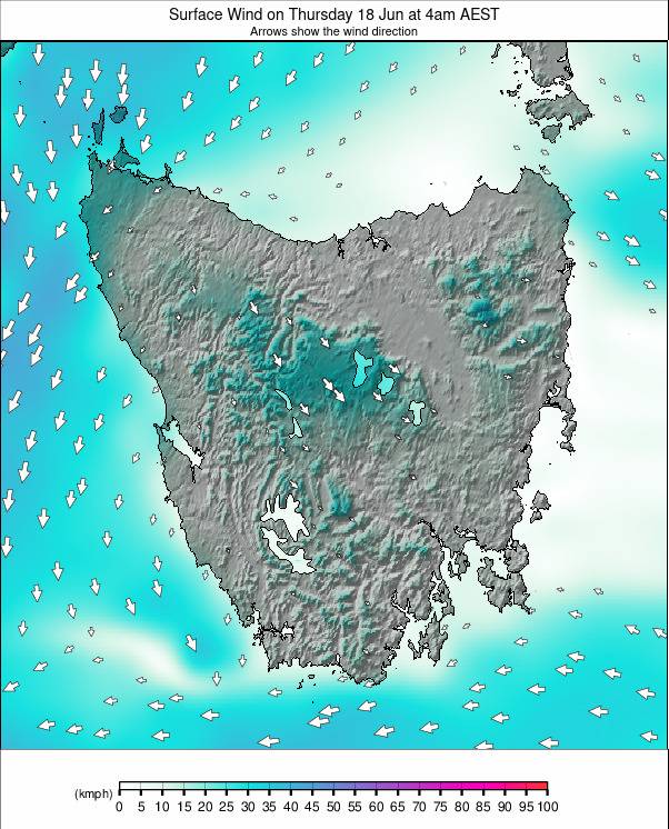Tasmania weather map - click to go back to main thumbnail page