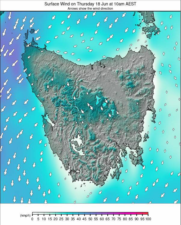 Tasmania weather map - click to go back to main thumbnail page