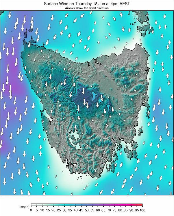 Tasmania weather map - click to go back to main thumbnail page