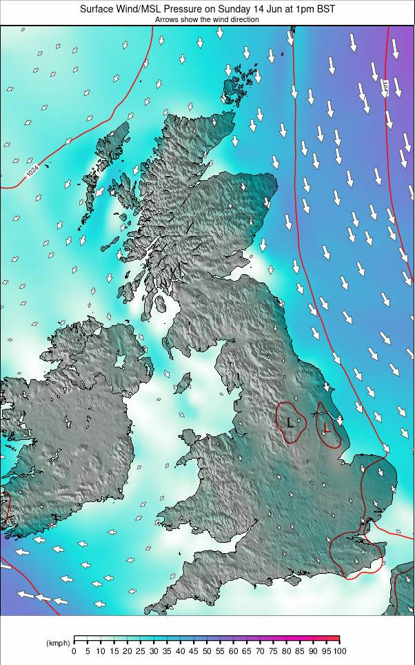 United Kingdom weather map - click to go back to main thumbnail page
